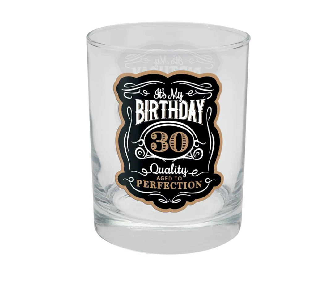 30th Birthday Rocks Glass