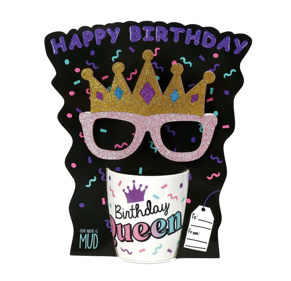 Birthday Queen Mug with Glasses