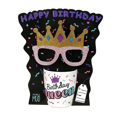 Birthday Queen Mug with Glasses