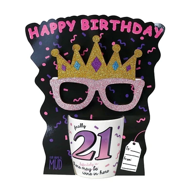 21 Birthday Mug with Glasses