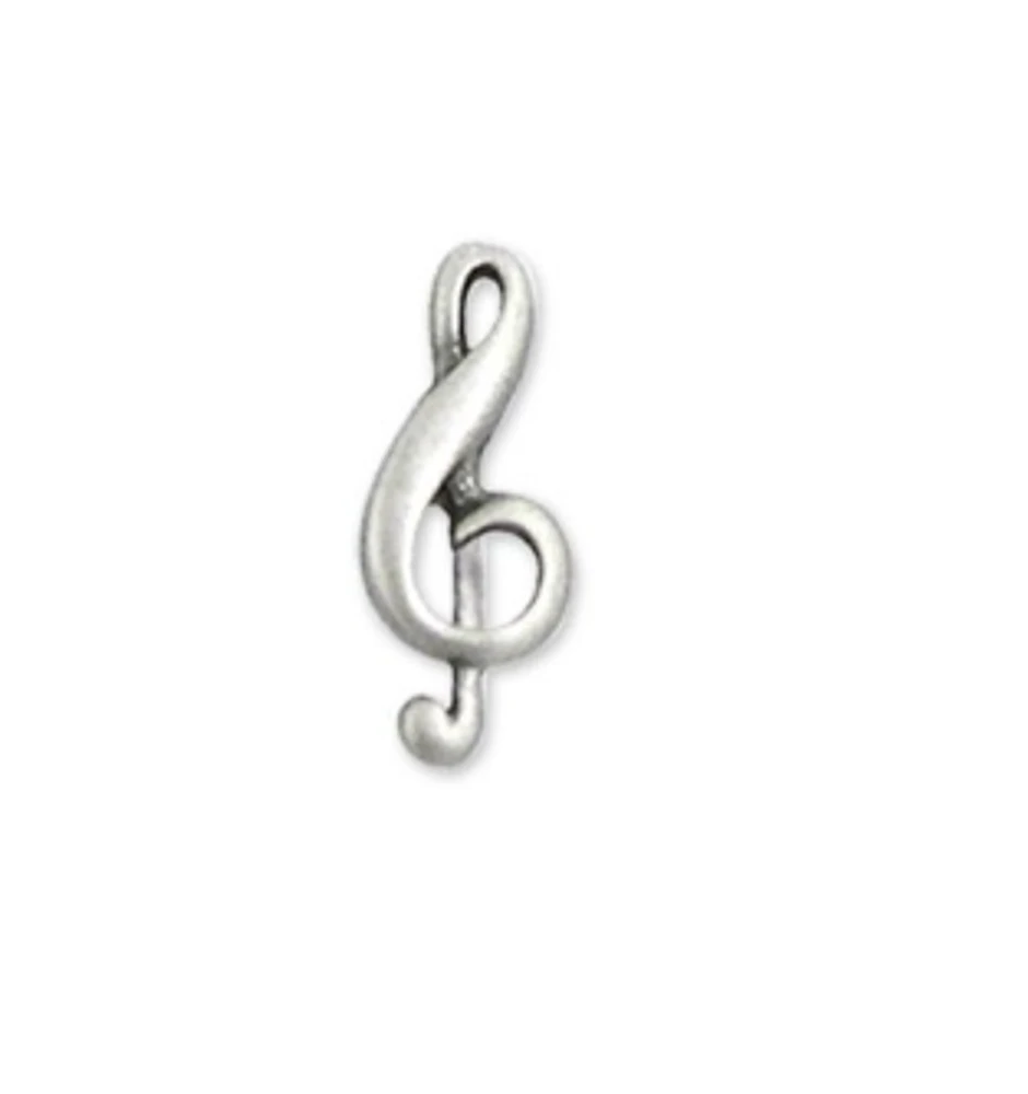 Musical Clef Clutch Pin Pewter