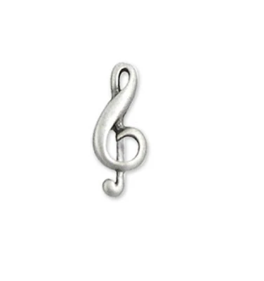 Musical Clef Clutch Pin Pewter