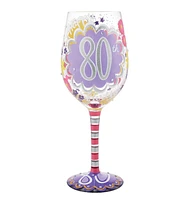 Happy 80th Wine Glass
