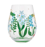 Floral Fields Stemless Wine Glass