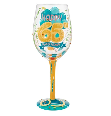 Happy 65th Wine Glass