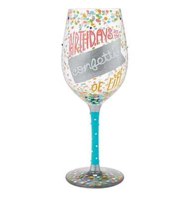 Birthdays are Confetti  Wine Glass