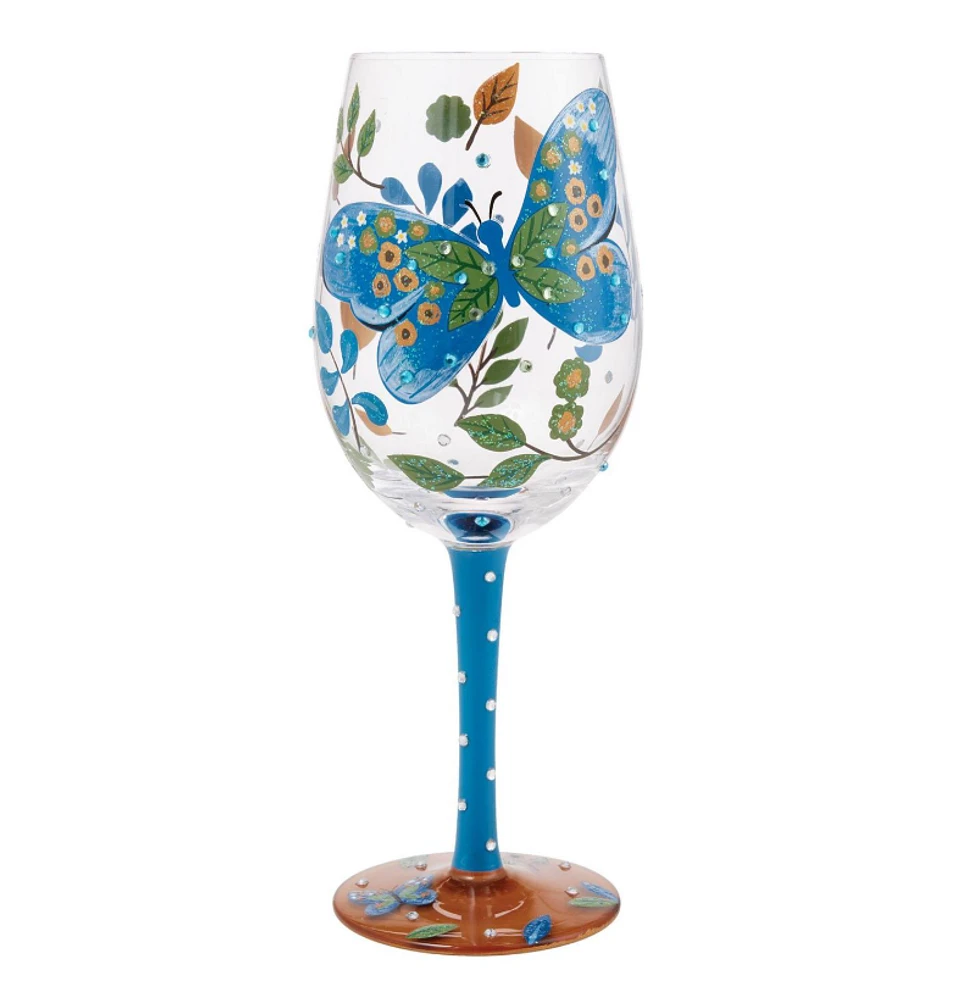 Garden Butterfly Wine Glass
