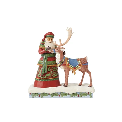 Santa Standing with Reindeer