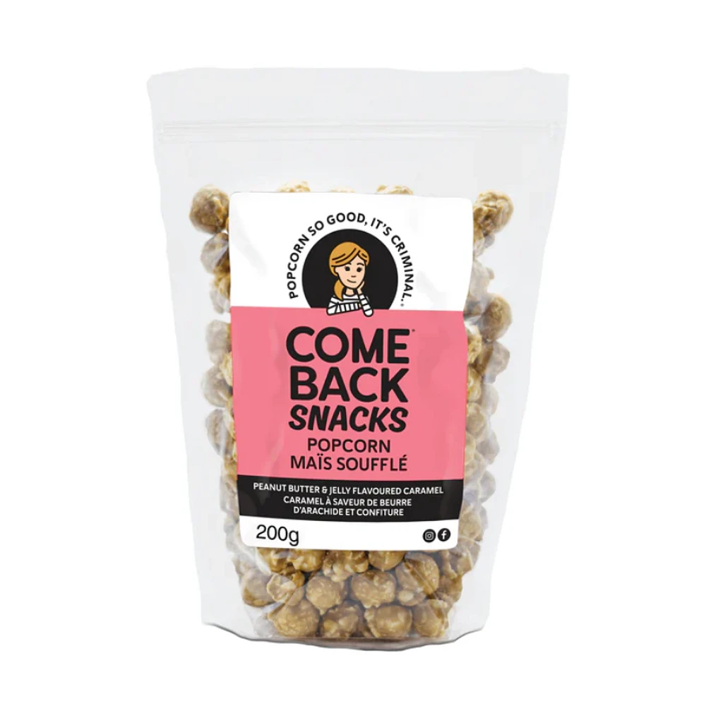 Comeback Snacks Peanut Butter and Jelly Popcorn