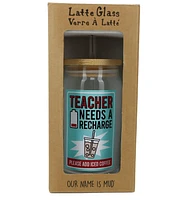 Teacher Latte Glass with Lid