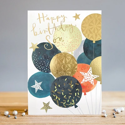 Twilight – Happy birthday son – Balloons Greeting CARD