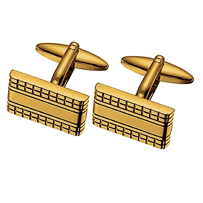 Gold Cuff Links with Rigged Band