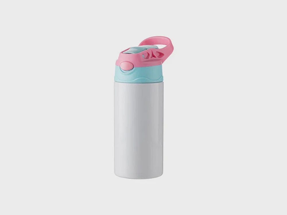Customizable Pearl Coating™ 12oz Sublimation Kids Stainless Steel Bottle with Silicon Straw