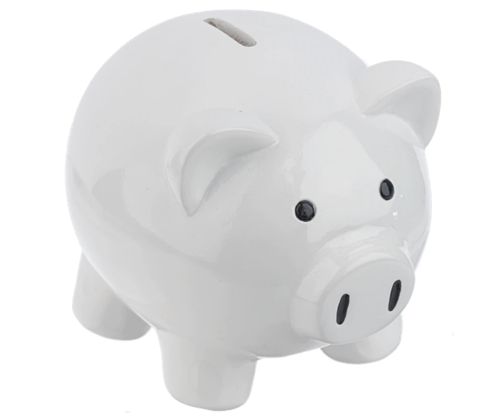 Piggy Money Bank - White