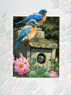 Garden Bluebirds Greeting Card