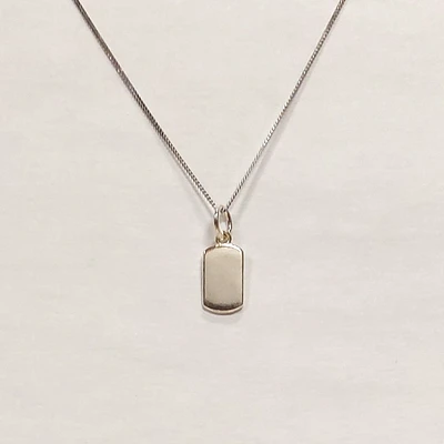 Sterling Silver Mini Tag Necklace
