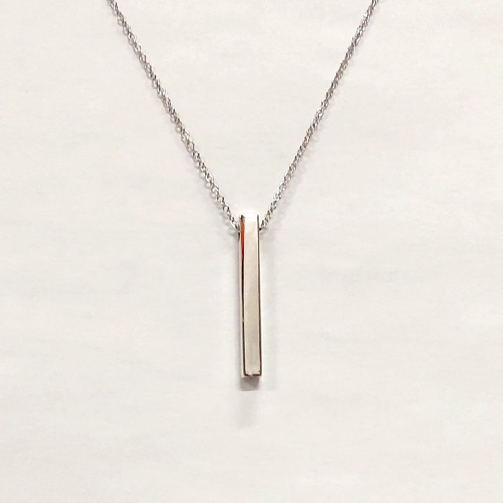 Sterling Silver Rectangle Necklace