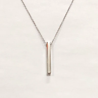 Sterling Silver Rectangle Necklace