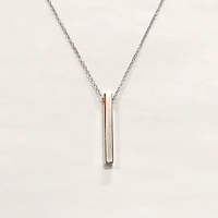 Sterling Silver Rectangle Necklace