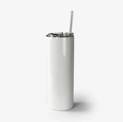 White Skinny Stainless Steel Tumbler