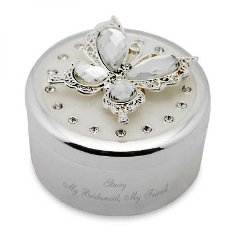 Round Butterfly Trinket Box