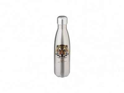 Customizable 17oz Stainless Steel Cola Shaped Bottle (Silver)