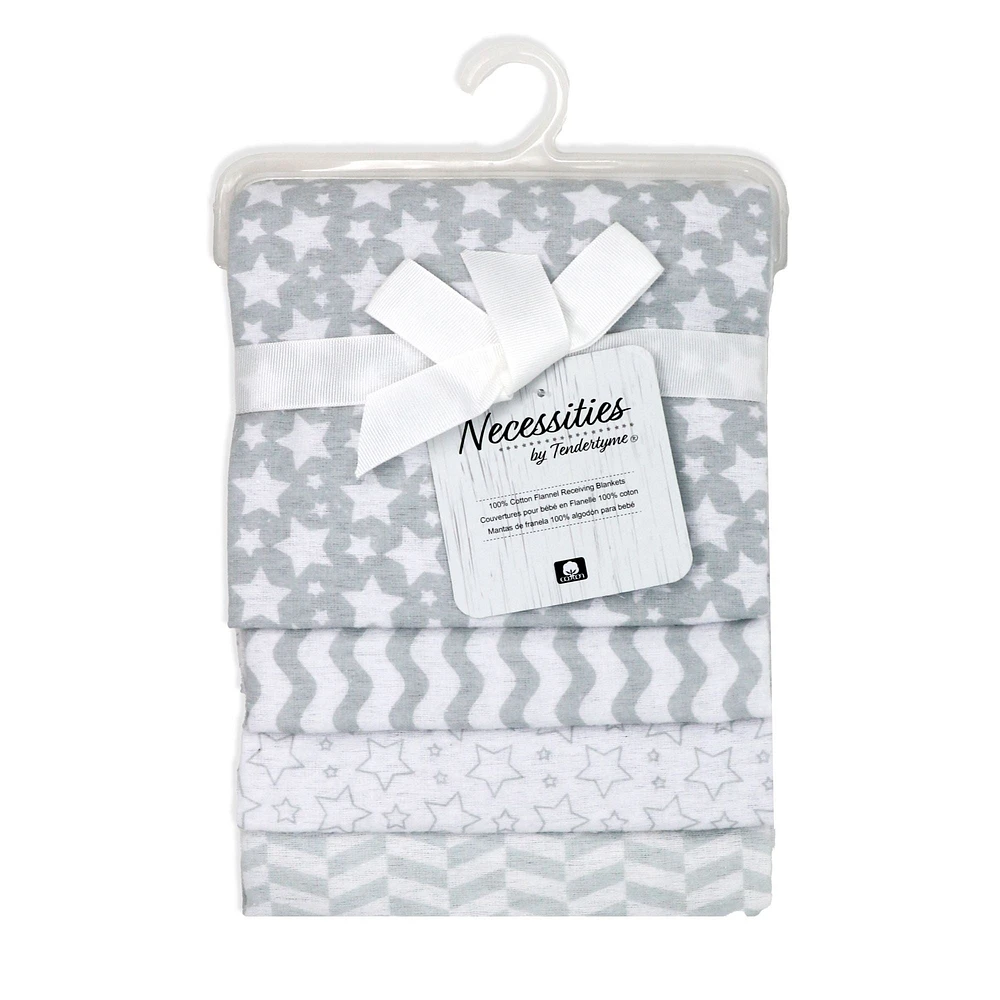 4 Pack Star Necessities Receiving Blankets