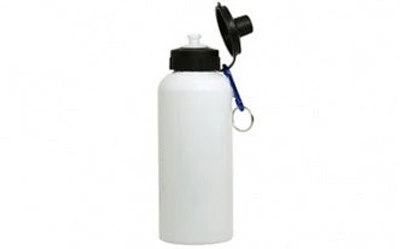 Customizable 600ml White Sport Bottle Flip Top with Carabiner