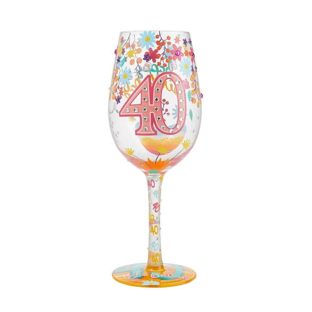 "Happy 40th Birthday" Wine Glass