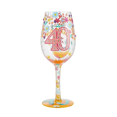 "Happy 40th Birthday" Wine Glass