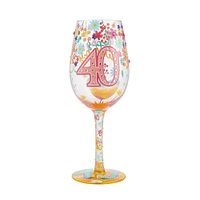 "Happy 40th Birthday" Wine Glass
