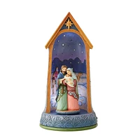 Holy Family in Stable Lighted