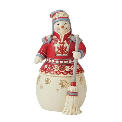 Nordic Noel Snowman with Broom