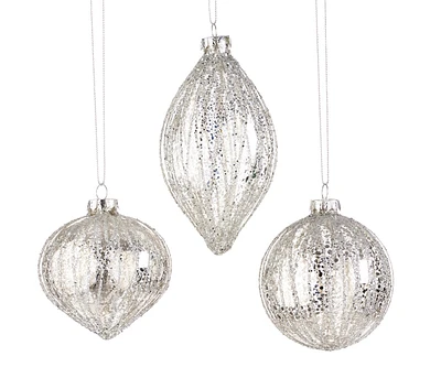 Silver Ornament with Glitter
