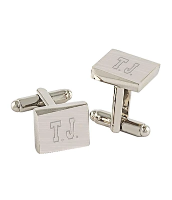 Brushed Silver Cuff Links