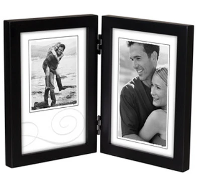 Vertical 4x6 Black Double Frame