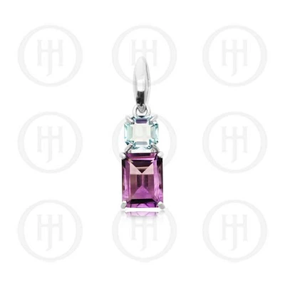 Blue Topaz and Amethyst Pendant w/chain