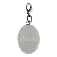 Personalized Charm Oval Pewtertone