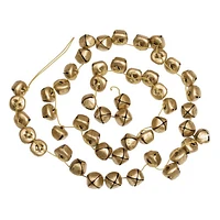 Gold Metal Jingle Bells Garland 48 in