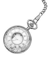 Quartz Pocket Watch - Silver Roman Numerals
