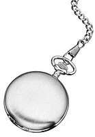 Quartz Pocket Watch - Plain Brushed Silver