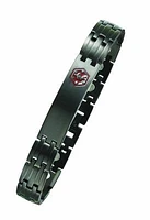 Black Stainless Steel Medical ID Bracelet