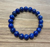 Lapis Lazuli Bead Bracelet with Charm