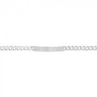Rhodium Plated Sterling Silver ID Bracelet Curb