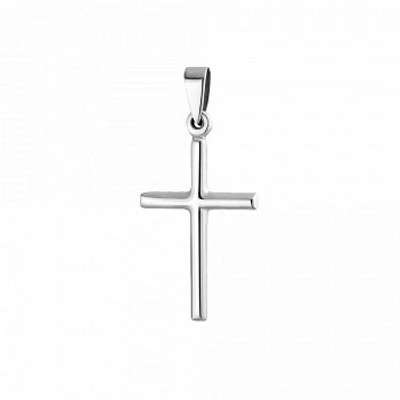 Sterling Silver Plain Cross Pendant w/ 18" chain
