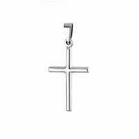 Sterling Silver Plain Cross Pendant w/ 18" chain