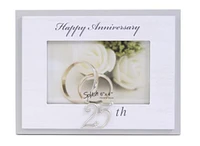 Happy Anniversary 25th White Frame