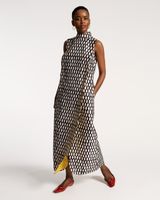 Carlyle Panel Dress Loop Print Oyster Black Gold