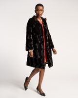 Dame Coat Ripple Faux Fur Black Brown