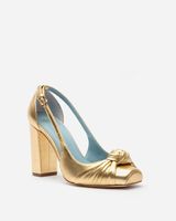 Retro Pump Metallic Leather Platino